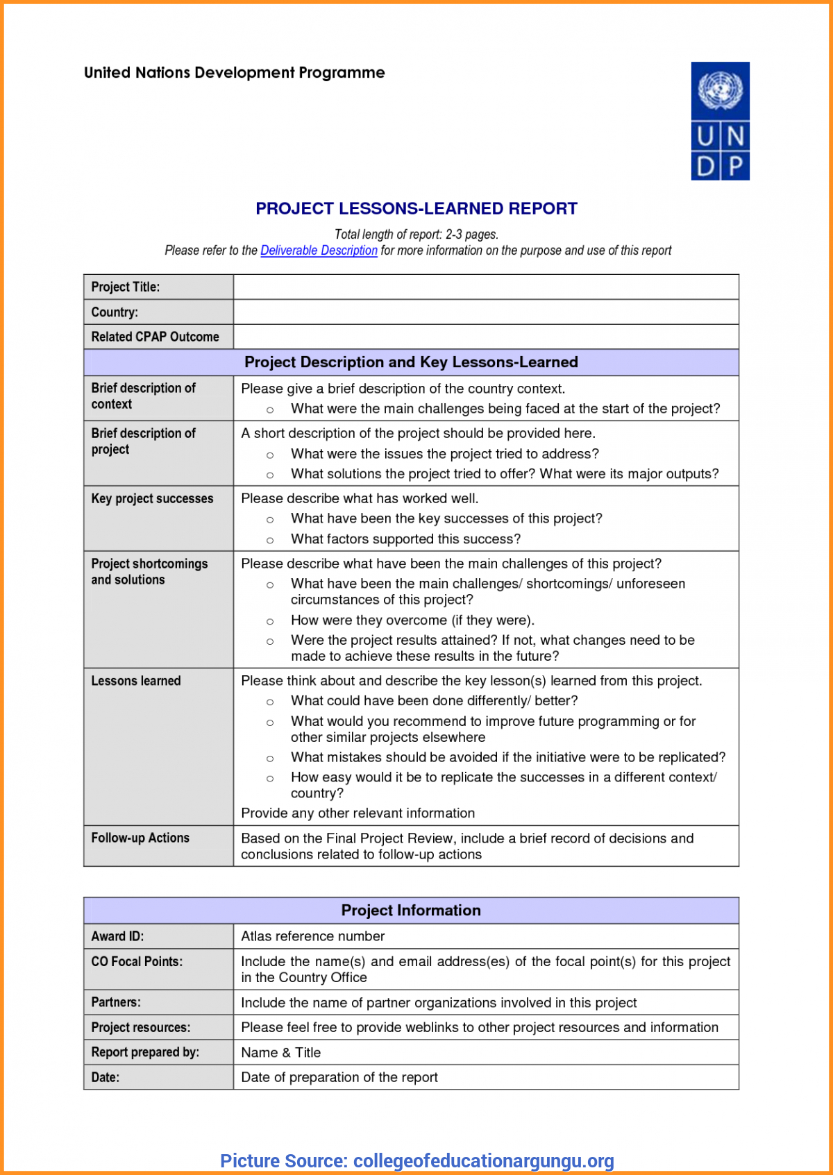 Great Hse Lessons Learned Template 23 Lessons Learnt Report Regarding Homeschool Report Card Template