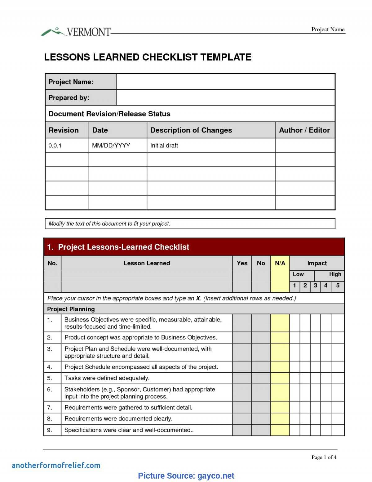 Great Lessons Learnt Template Checklist Prince2 Lessons Throughout Lessons Learnt Report Template