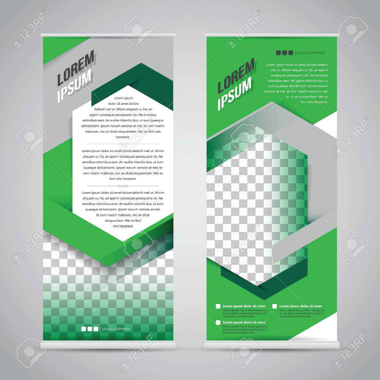 Green Roll Up Banner Stand Design Template Inside Banner Stand Design Templates