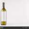 Green Wine Bottle With Blank White Label On White Wooden Intended For Blank Wine Label Template