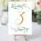 Greenery Wedding Table Numbers Template, Printable Reception Pertaining To Table Number Cards Template