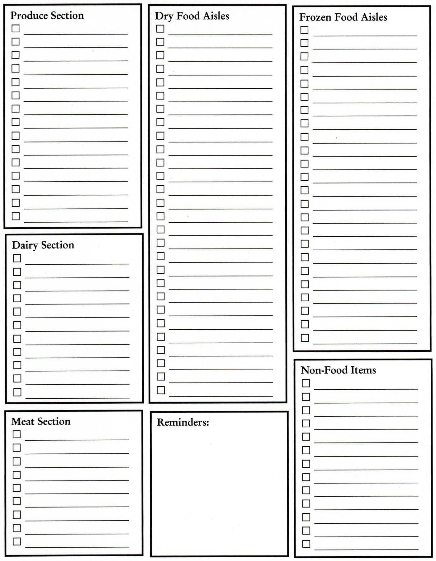 Grocery List Blank Template Great Idea, Need To Keep On For Blank Grocery Shopping List Template