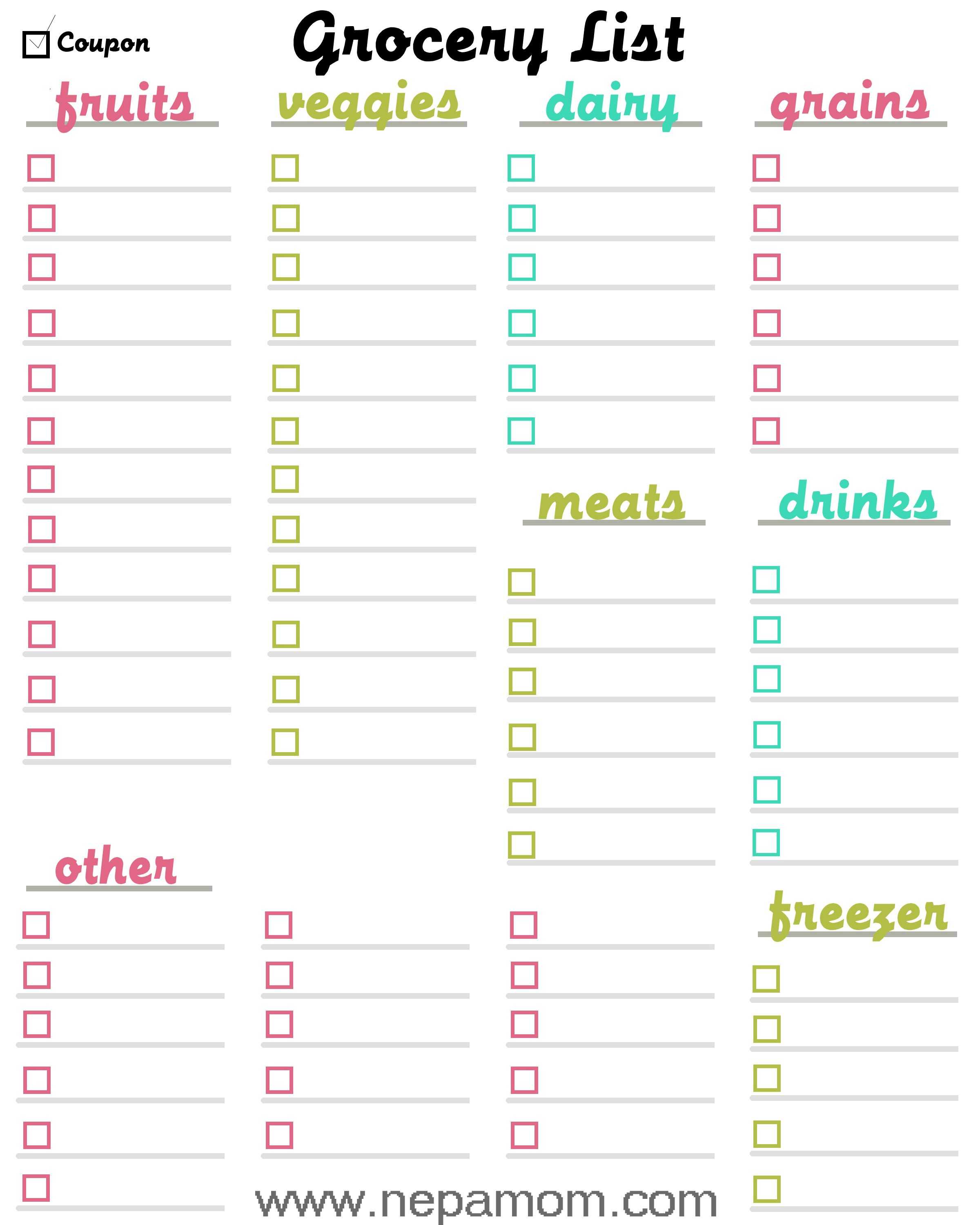 Grocery Shopping List Template–Print This Template Out And Within Blank Grocery Shopping List Template