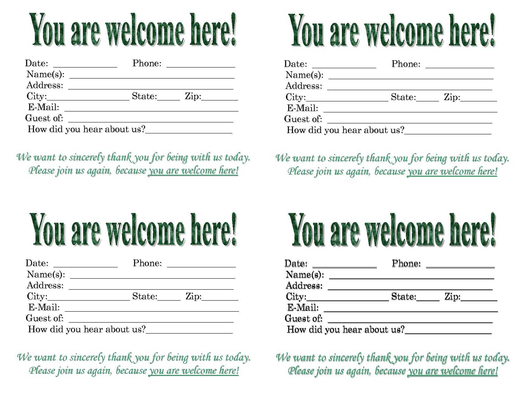 Guest Card Template Apartments – Bidary Within Church Visitor Card Template Word