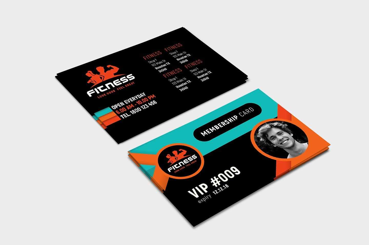Gym Fitness Membership Card Template #ad , #ad, #illustrator Throughout Gym Membership Card Template