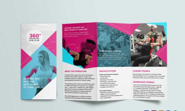 Gym Tri-Fold Brochure Template within Tri Fold Brochure Publisher Template