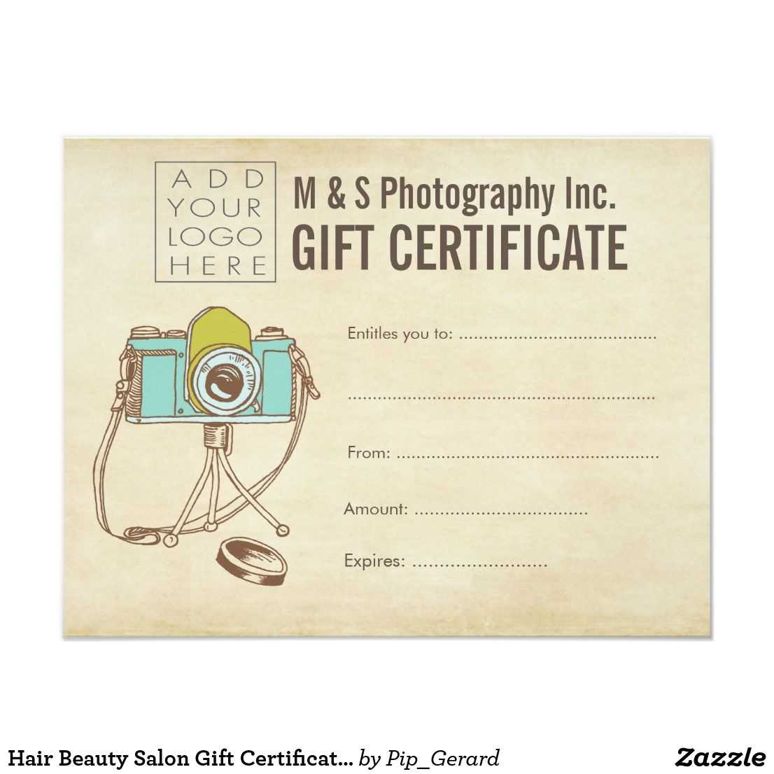 Hair Beauty Salon Gift Certificate Template | Zazzle With Regard To Salon Gift Certificate Template