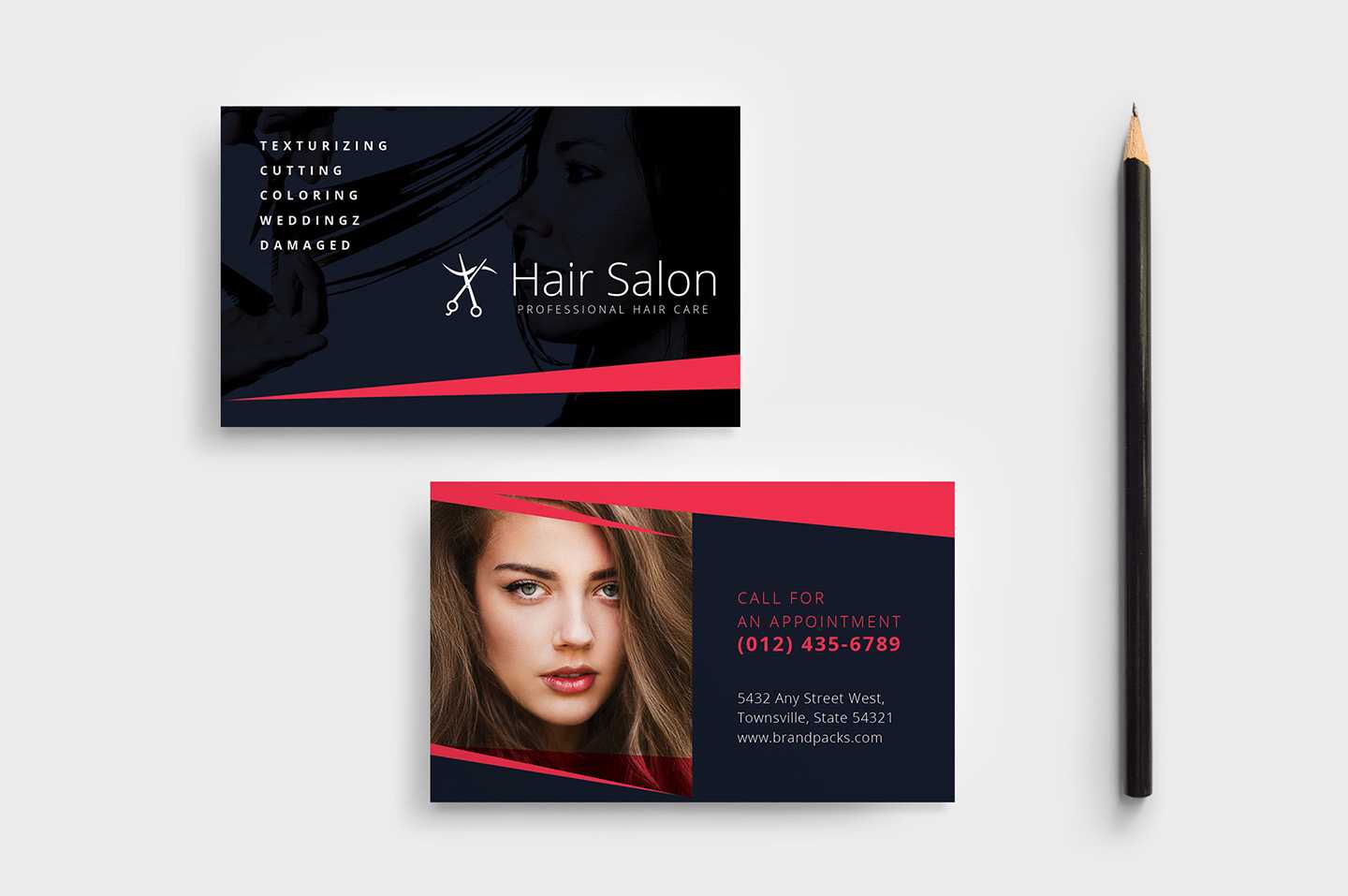 Hair Salon Business Card Template In Psd, Ai & Vector With Hair Salon Business Card Template