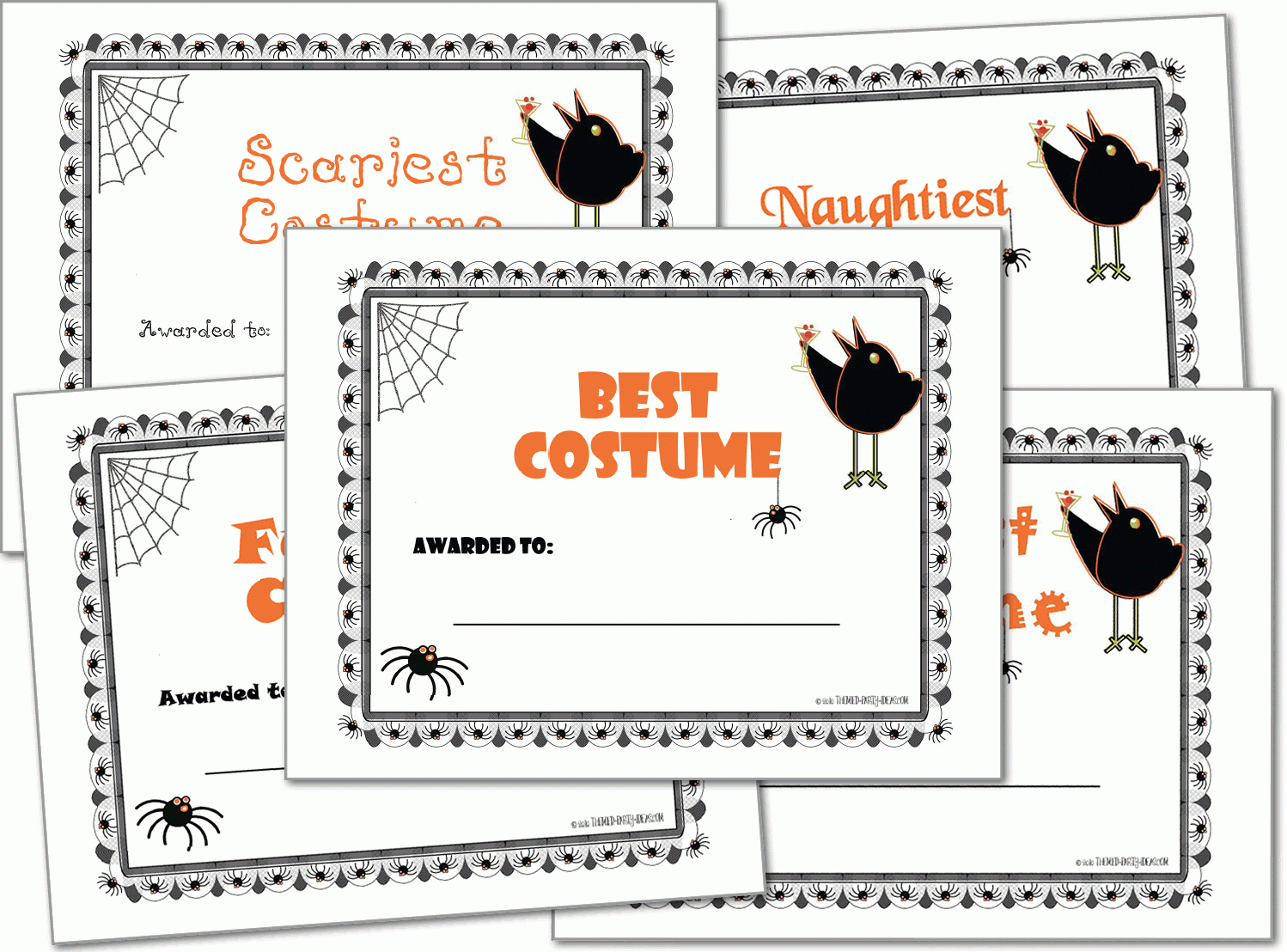Halloween Costume Award Certificates, Halloween Printables With Regard To Halloween Certificate Template