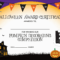 Halloween Pumpkin Decorating Competition Certificate For Halloween Certificate Template
