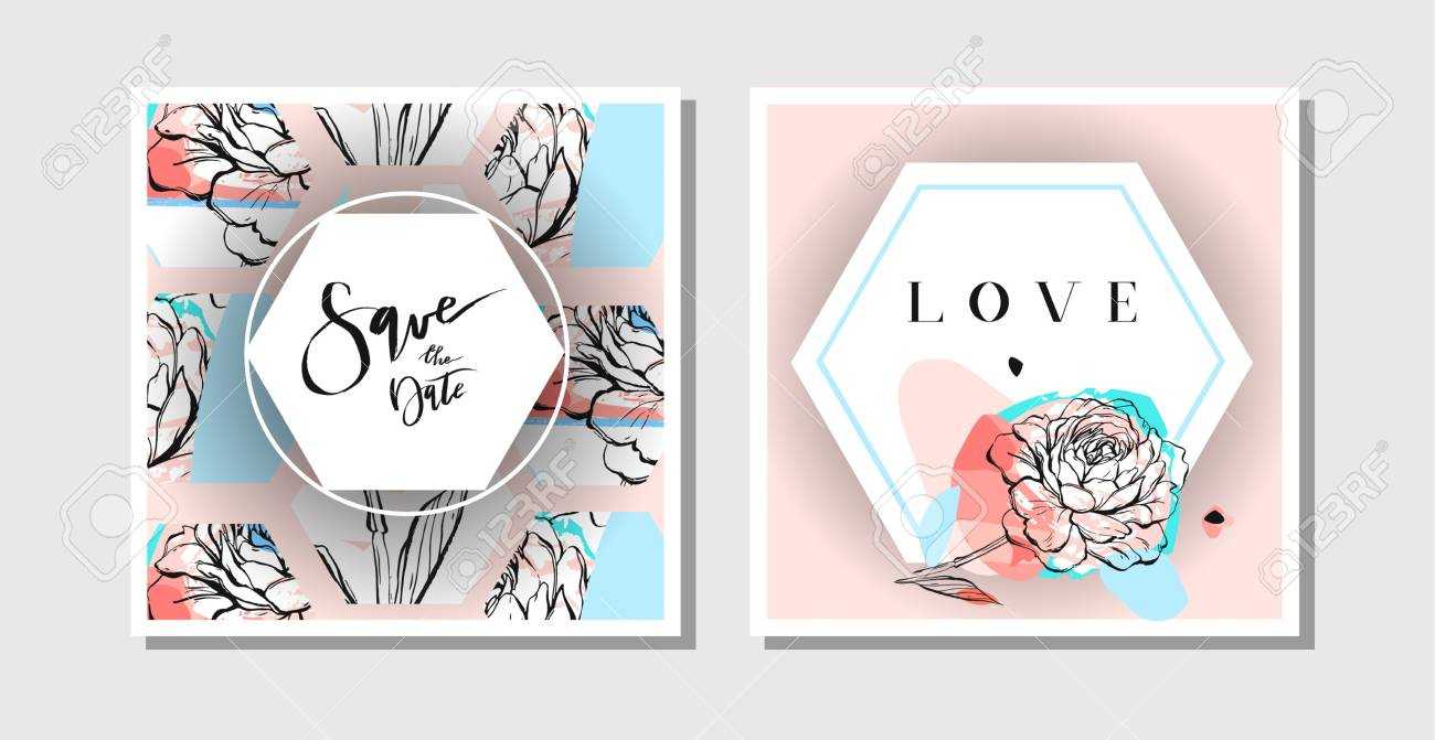 Hand Drawn Vector Abstract Creative Collage Freehand Textured.. Inside Birthday Card Collage Template