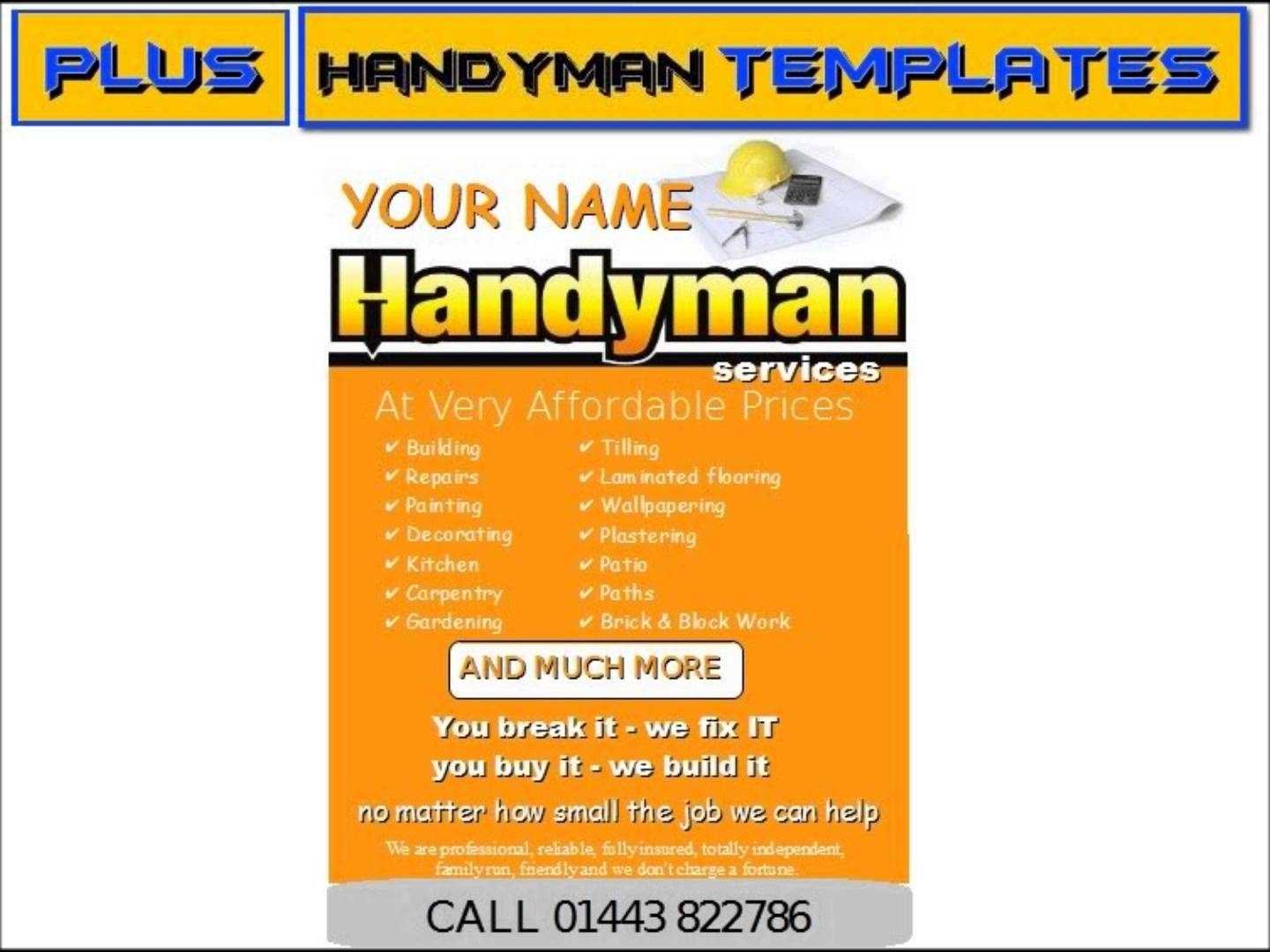 Handyman Business Cards Templates Free Best Template Mr Throughout Plastering Business Cards Templates