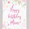 Happy Birthday Mom Template | Happy Birthday Mom Holiday Within Mom Birthday Card Template