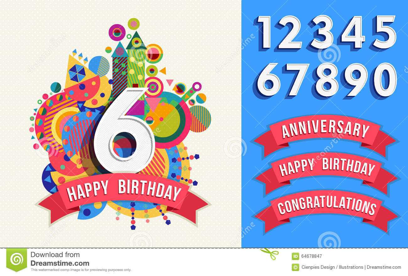 Happy Birthday Template Powerpoint Greeting Card Number Set With Greeting Card Template Powerpoint