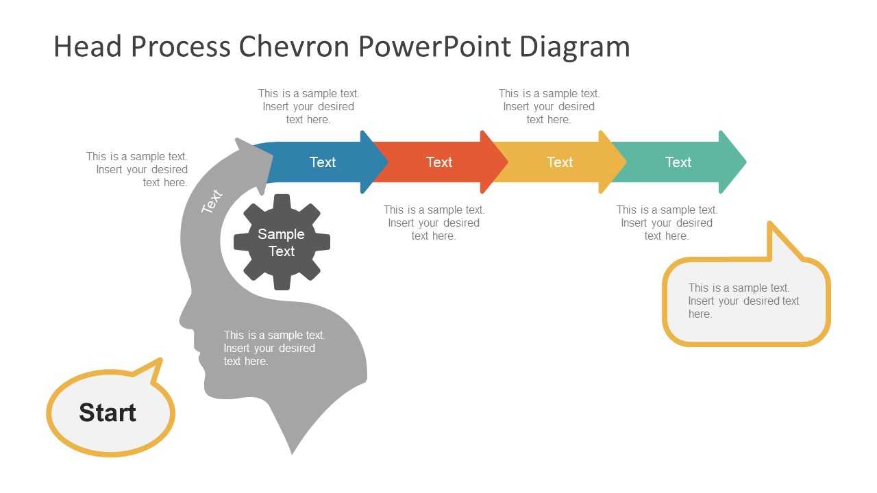 Head Process Chevron Powerpoint Diagram Intended For Powerpoint Chevron Template
