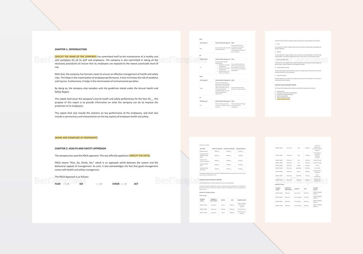 Health And Safety Annual Report Template With Regard To Annual Health And Safety Report Template