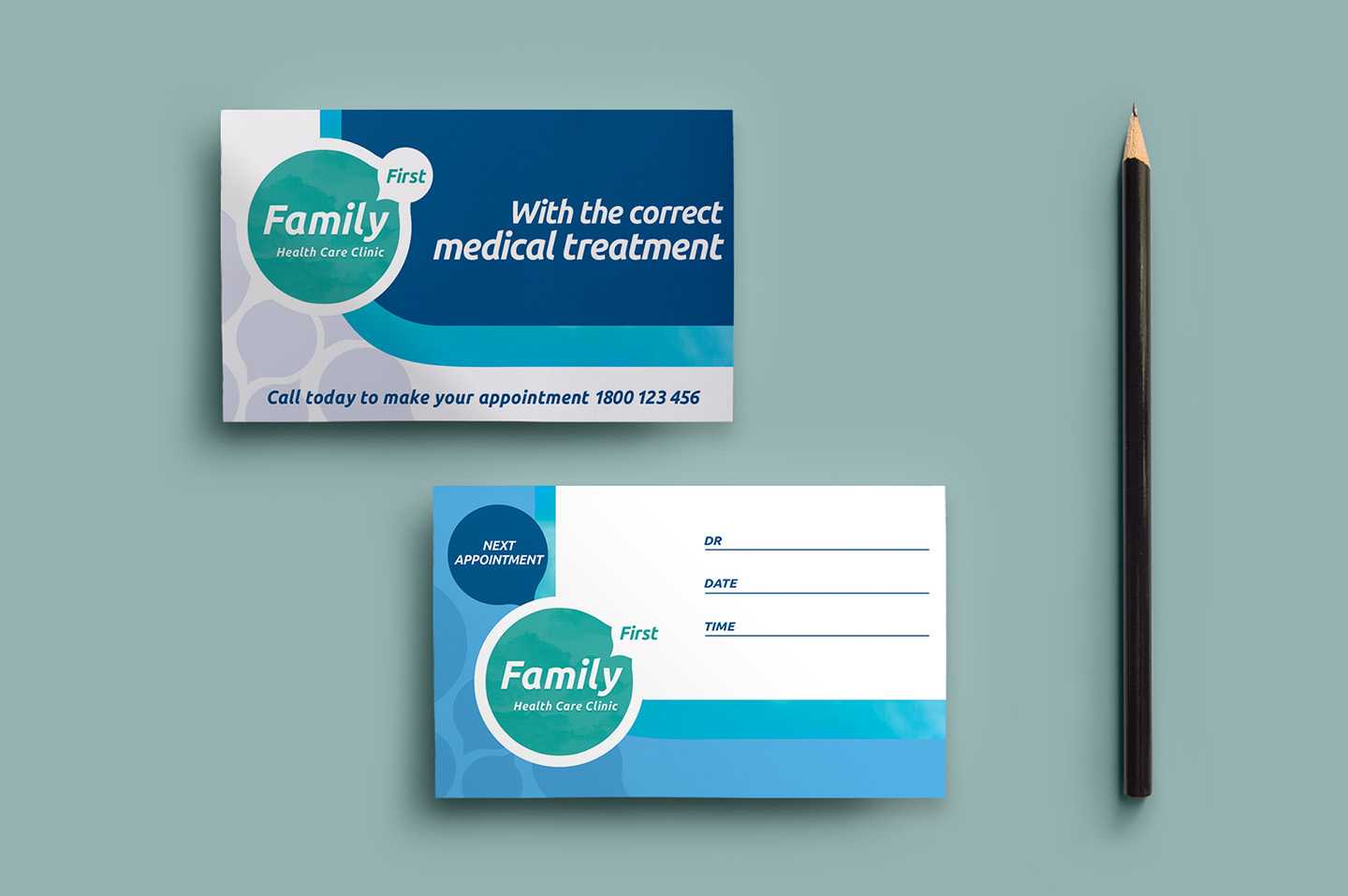 Healthcare Clinic Appointment Card Template In Psd, Ai Regarding Dentist Appointment Card Template