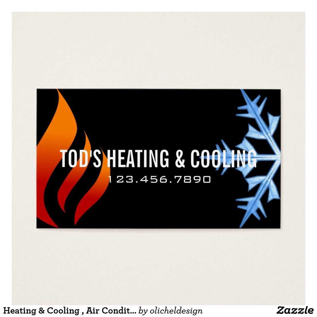 Heating & Cooling , Air Conditioning Hvac Business Card Regarding Hvac Business Card Template
