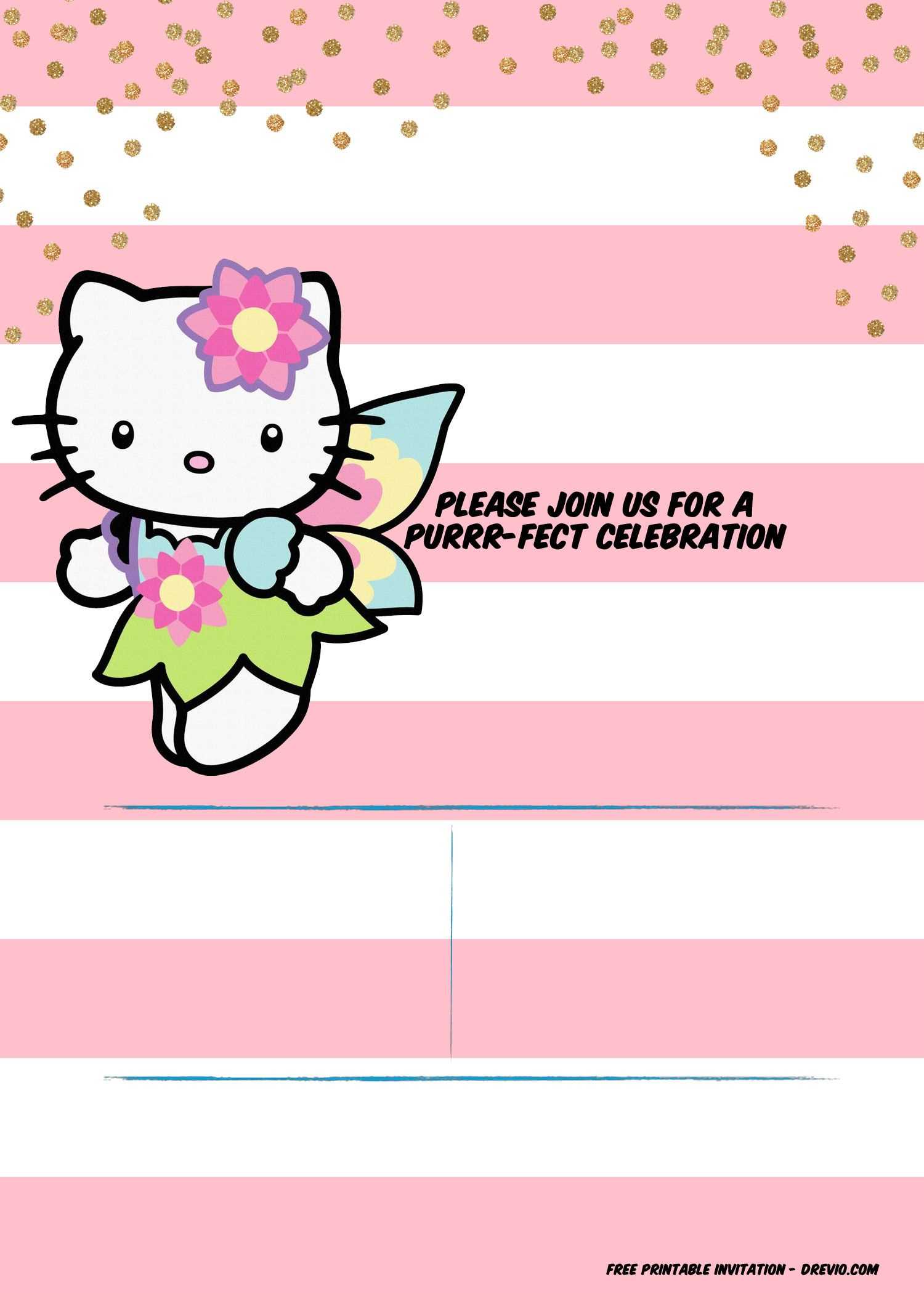 Hello Kitty Invitation Template – Portrait Mode | Free Regarding Hello Kitty Banner Template
