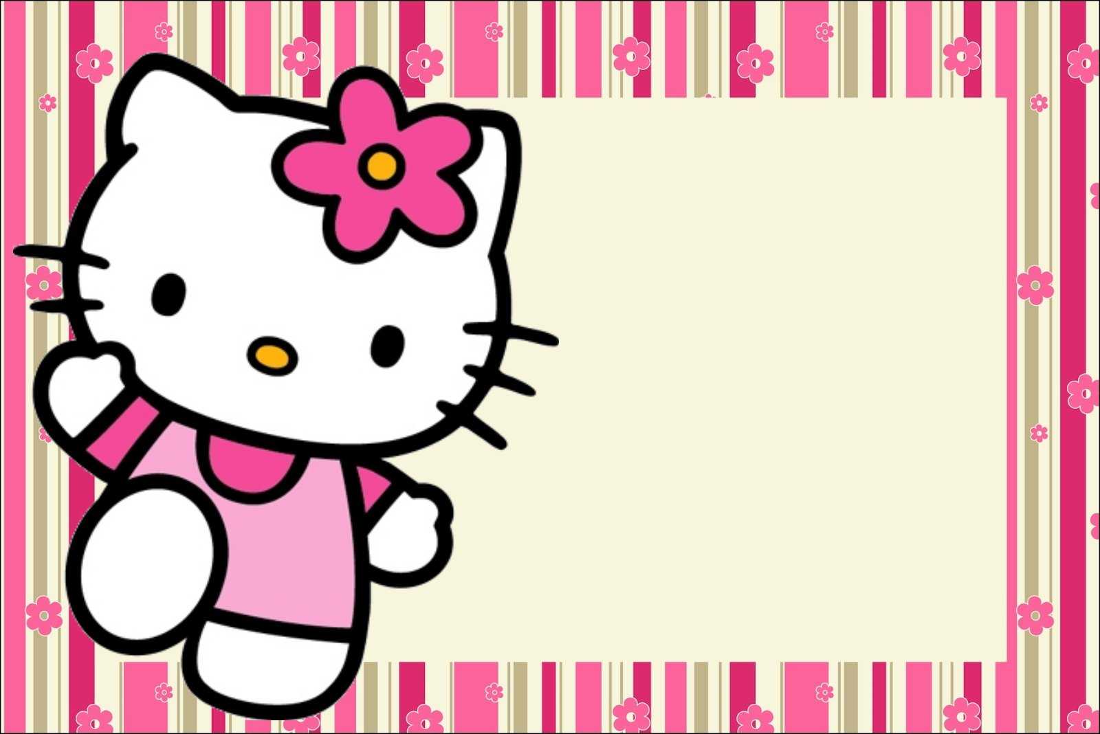 Hello Kitty With Flowers: Free Printable Invitations. – Oh Inside Hello Kitty Birthday Card Template Free