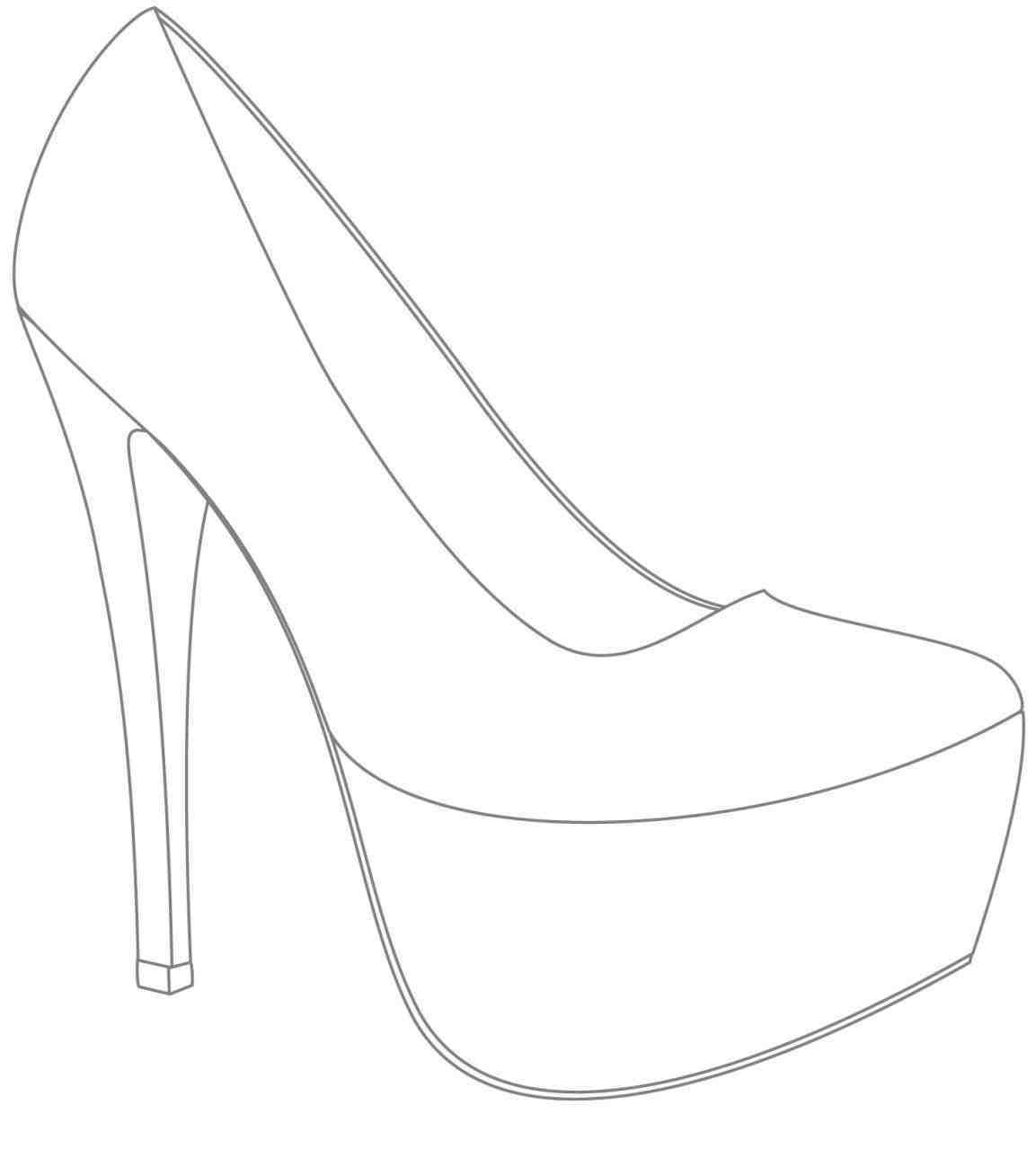 High Heel Drawing Template At Paintingvalley | Explore Regarding High Heel Shoe Template For Card