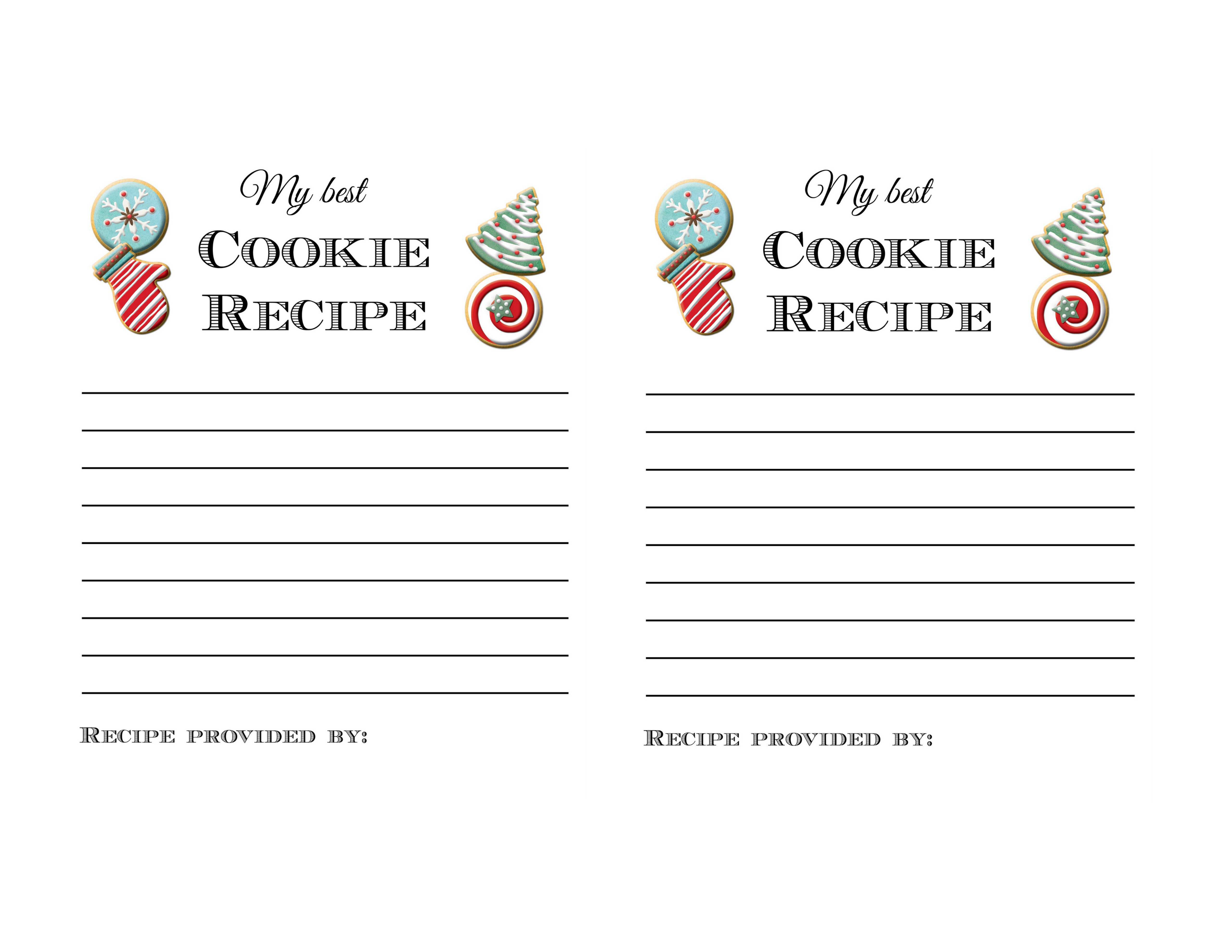Holiday Cookie Exchange Party Printables And Ideas Tips Regarding Cookie Exchange Recipe Card Template