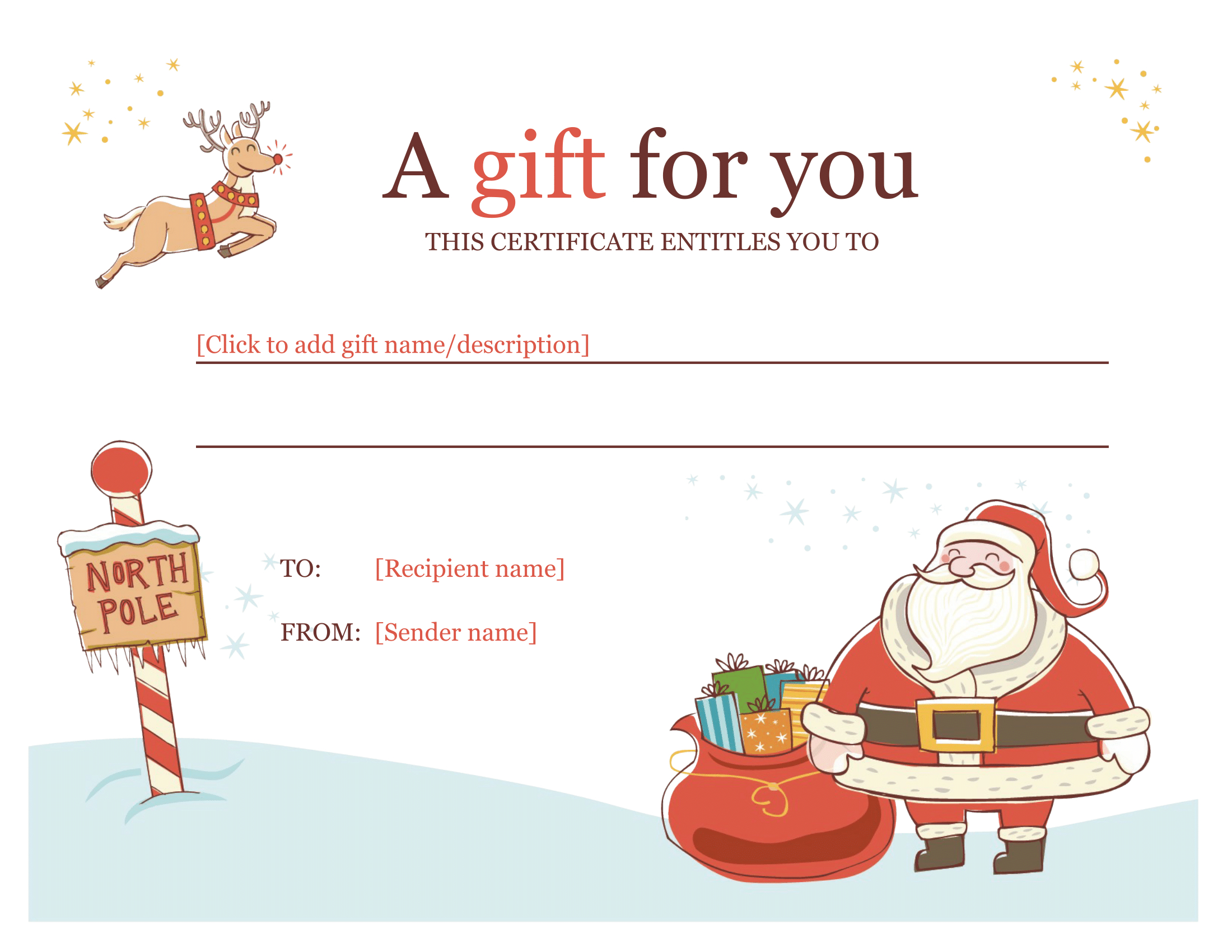 Holiday Gift Certificate Template Inside Free Christmas Gift Certificate Templates
