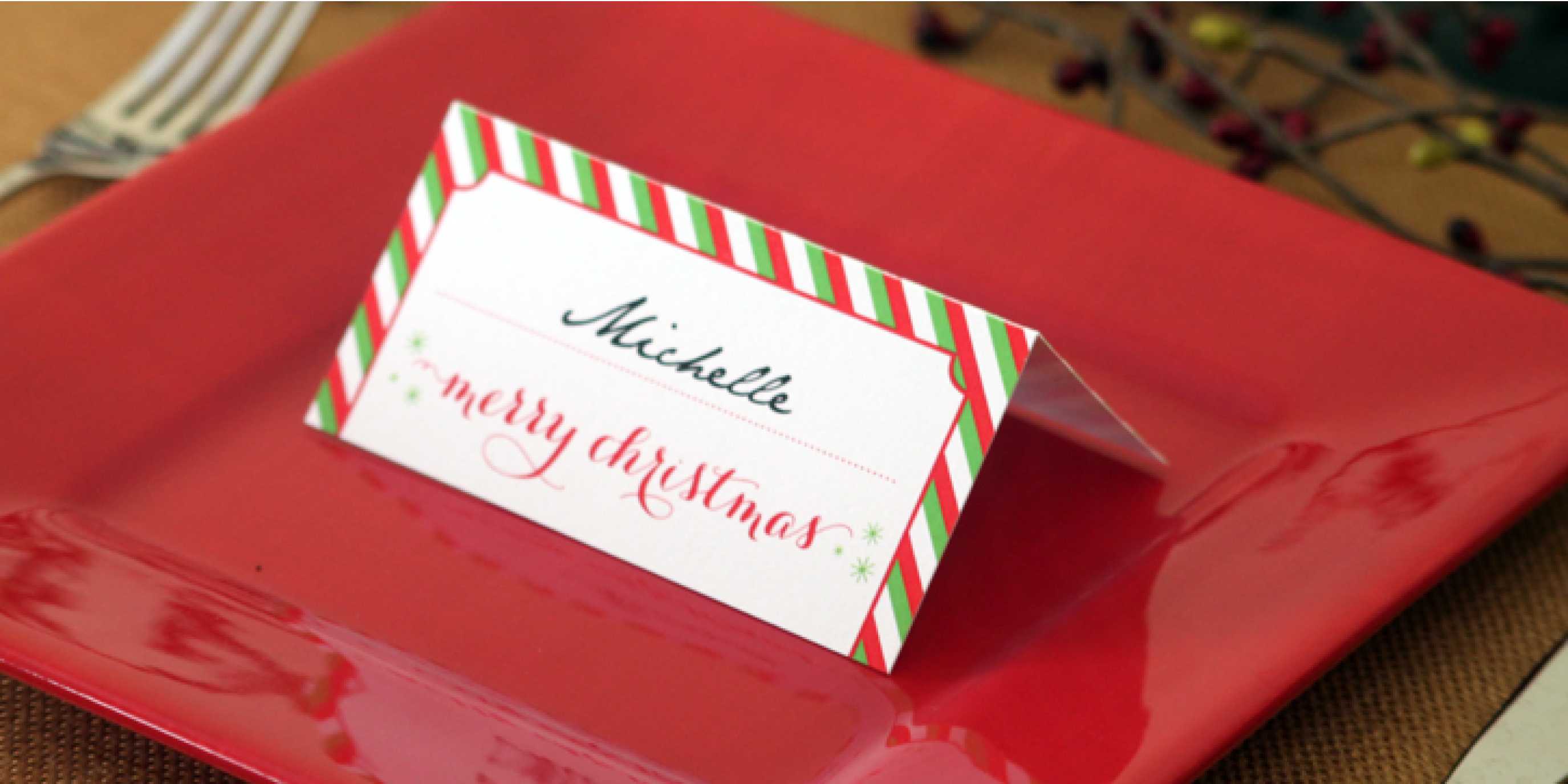 Holiday Place Card Diy Printable With Regard To Christmas Table Place Cards Template