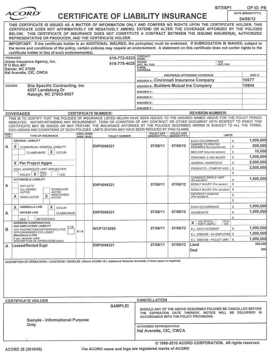 Home Images Sample Of Insurance Certificate Sample Of Throughout Acord Insurance Certificate Template