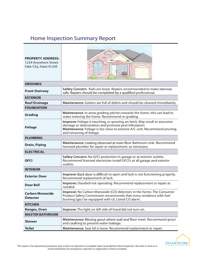 Home Inspection Report 3 Free Templates In Pdf Word For Home Inspection Report Template Pdf
