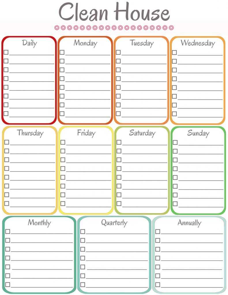 Home Management Binder – Cleaning Schedule | Organizing And With Regard To Blank Cleaning Schedule Template