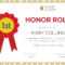 Honor Roll Certificate Template | Awards Certificates With Honor Roll Certificate Template