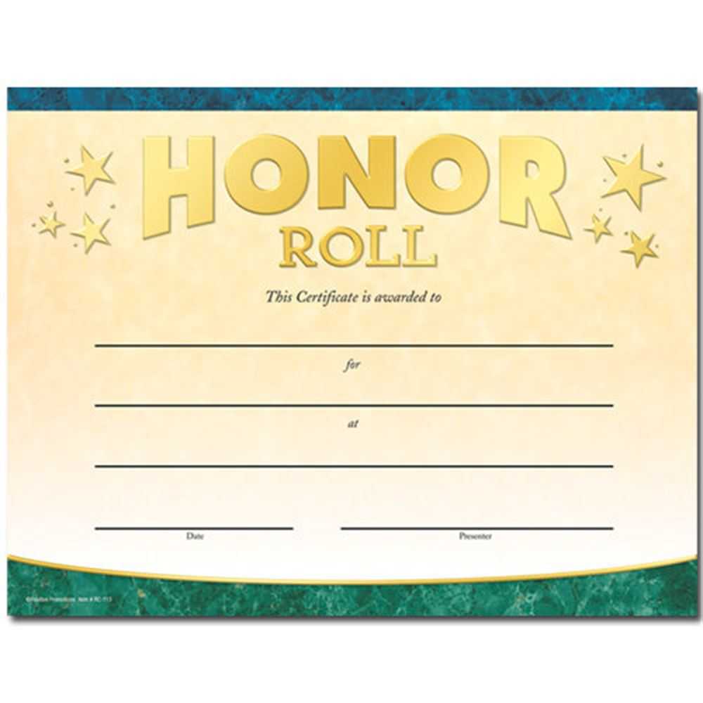 Honor Roll Gold Foil Stamped Certificates Inside Honor Roll Certificate Template