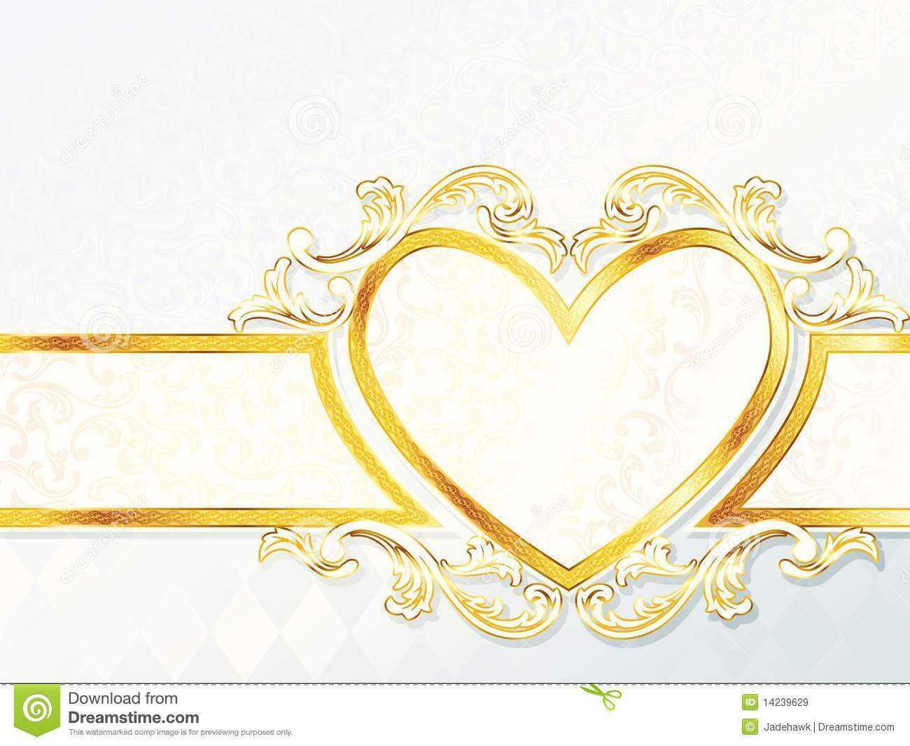 Horizontal Rococo Wedding Banner With Heart Emblem Stock Pertaining To Wedding Banner Design Templates