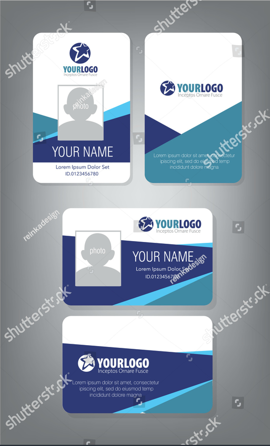 Horizontalvertical Id Card Design | Employee Id Card Pertaining To Id Card Template Ai