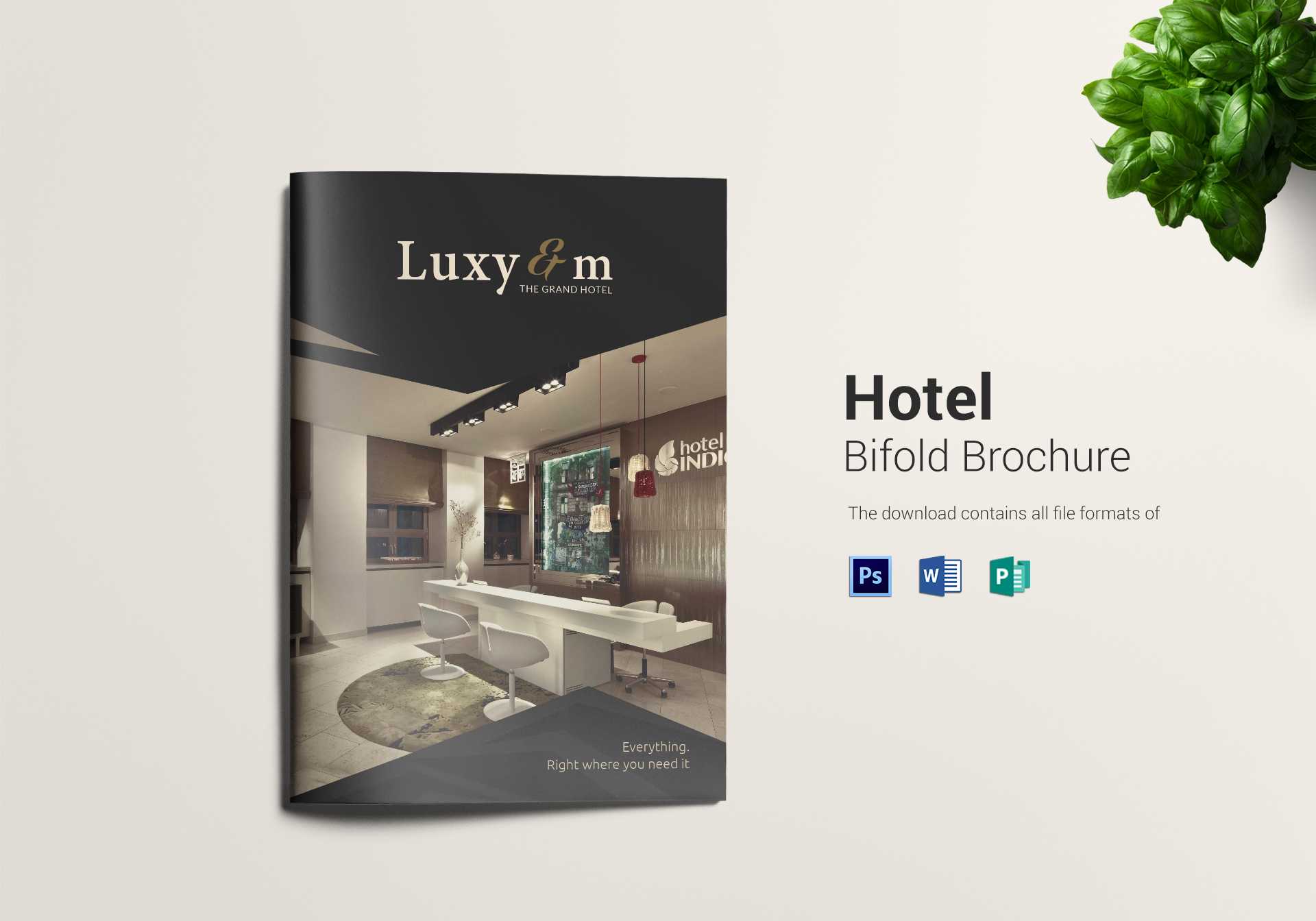 Hotel And Motel Bi Fold Brochure Template Intended For Hotel Brochure Design Templates