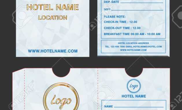 Hotel Key Card Holder Folder Package Template Design. in Hotel Key Card Template