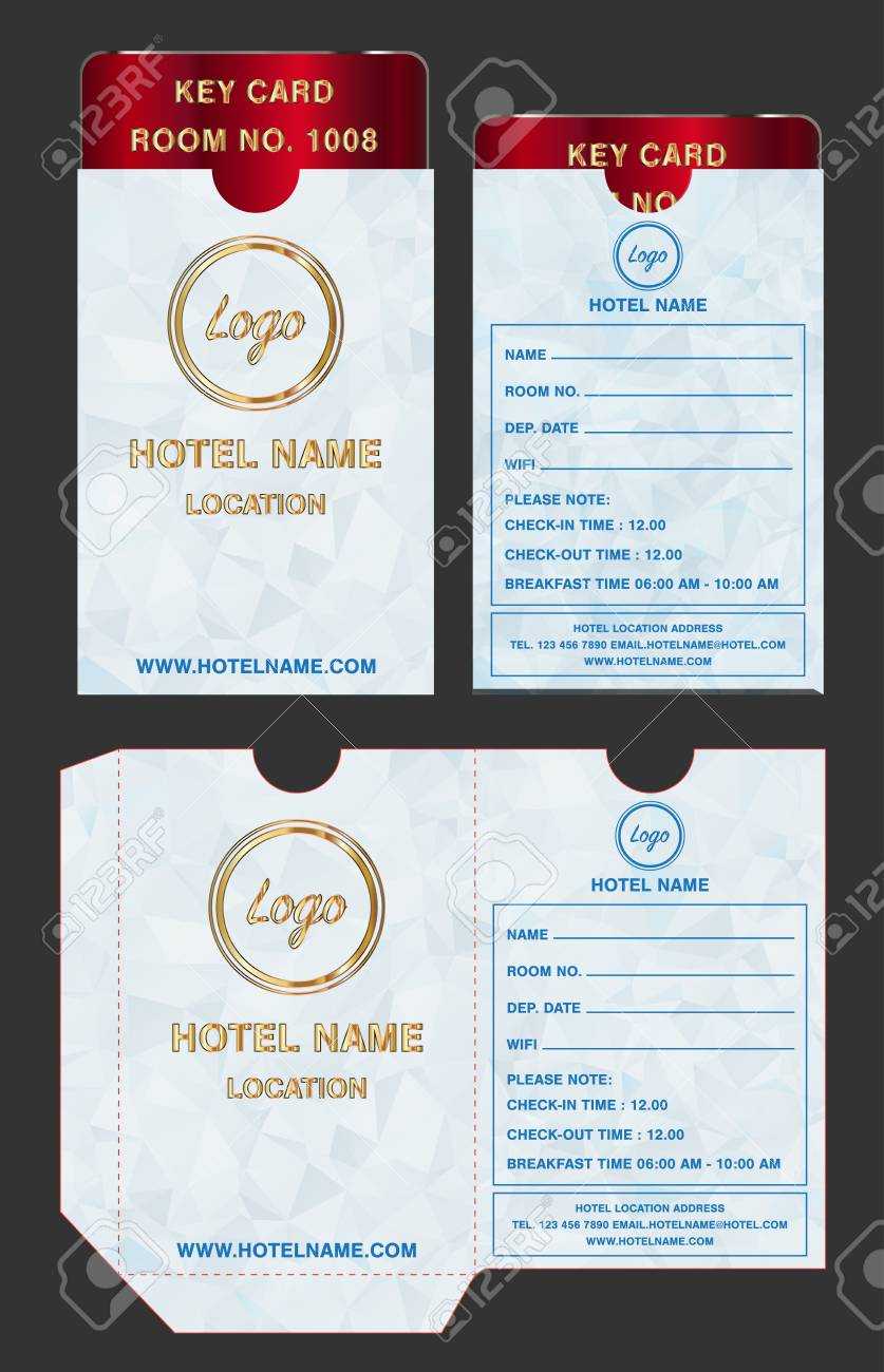 Hotel Key Card Holder Folder Package Template Design. In Hotel Key Card Template