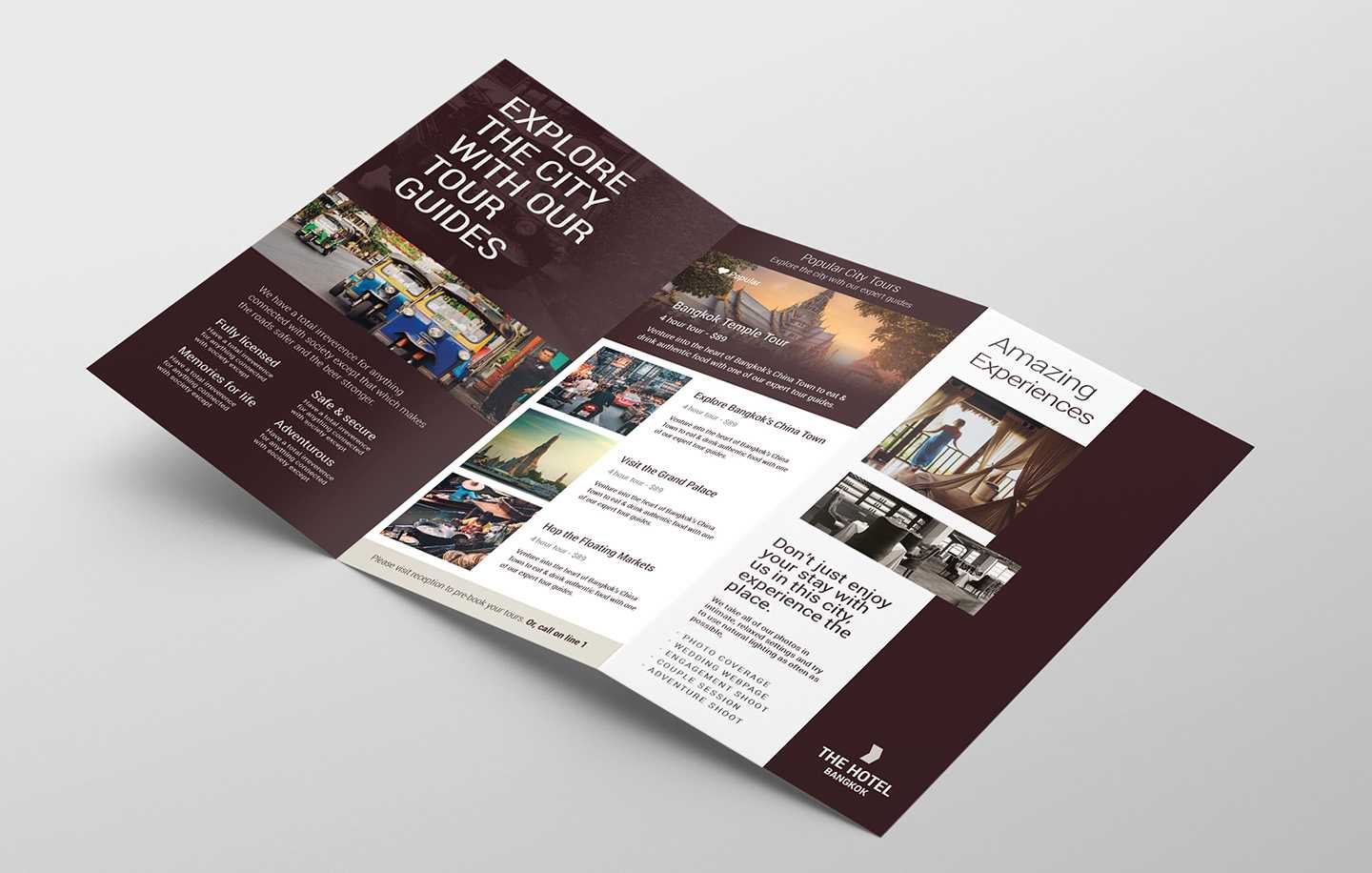 Hotel Tri Fold Brochure Template V2 – Psd, Ai & Vector For Hotel Brochure Design Templates