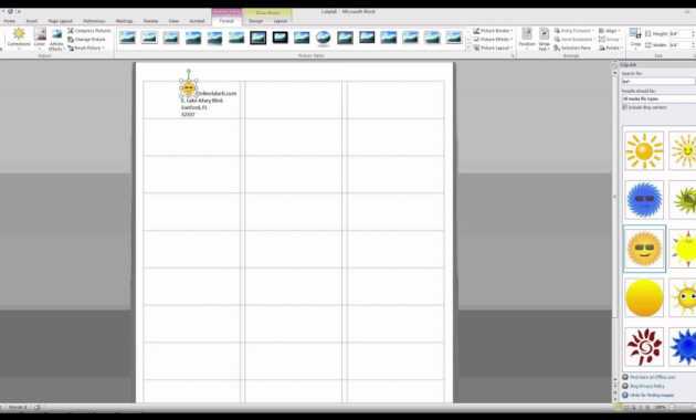 How To Add Images And Text To Label Templates In Microsoft Word throughout 33 Up Label Template Word