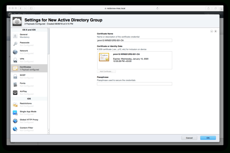 Active Directory Certificate Templates