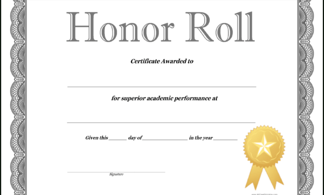 How To Craft A Professional-Looking Honor Roll Certificate in Honor Roll Certificate Template