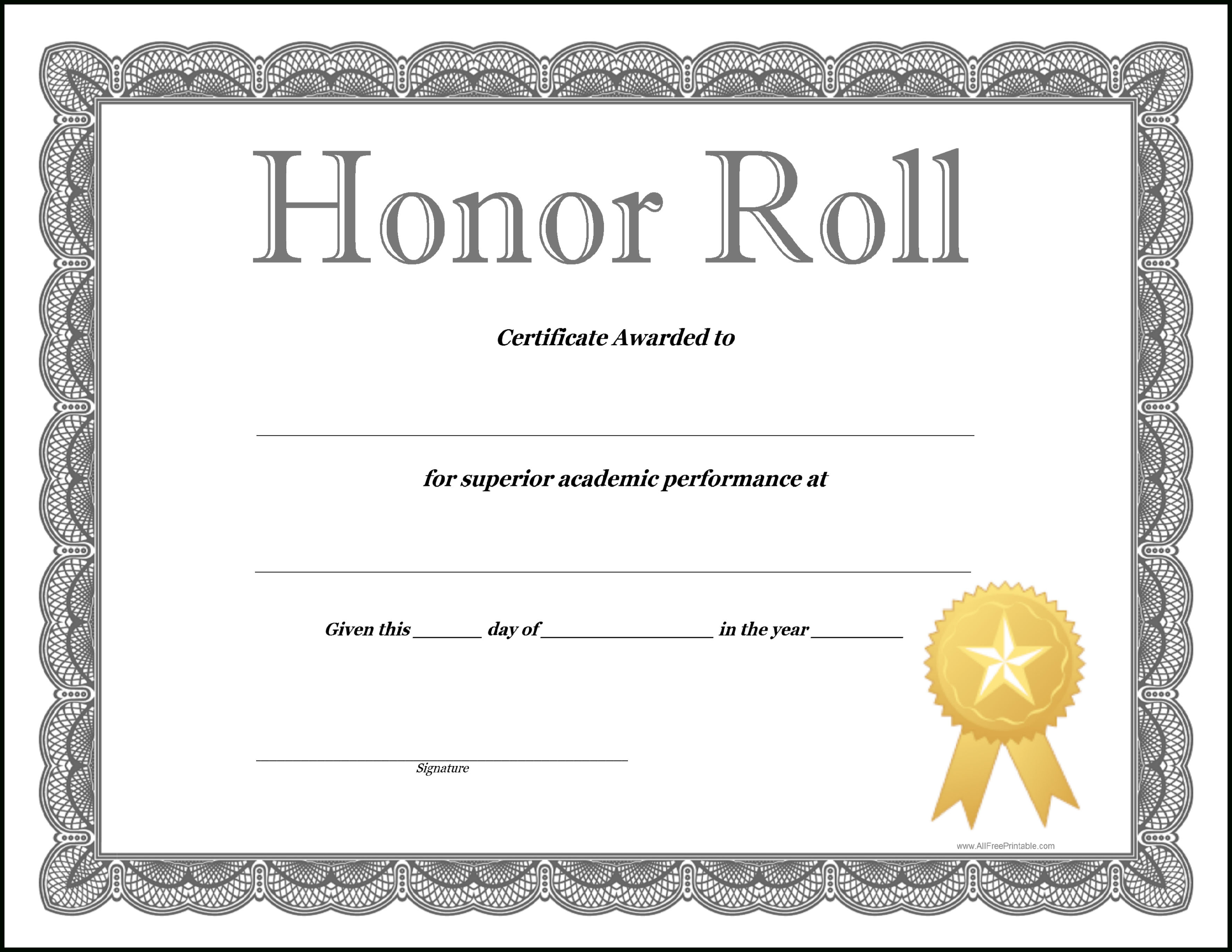 How To Craft A Professional Looking Honor Roll Certificate In Honor Roll Certificate Template