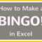 How To Create A Bingo Board Using Excel / Make Bingo Game In Excel Tutorial With Blank Bingo Card Template Microsoft Word