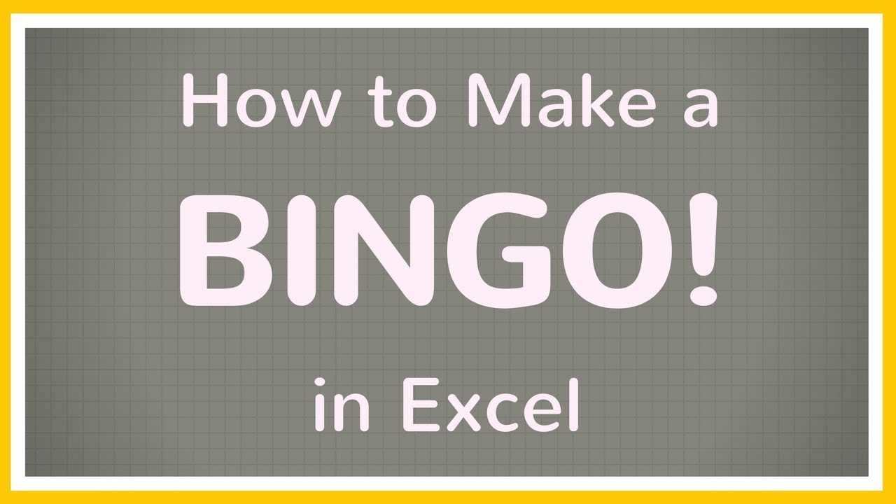How To Create A Bingo Board Using Excel / Make Bingo Game In Excel Tutorial With Blank Bingo Card Template Microsoft Word