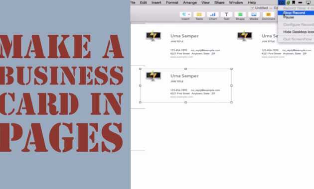 How To Create A Business Card In Pages For Mac (2014) pertaining to Business Card Template Pages Mac