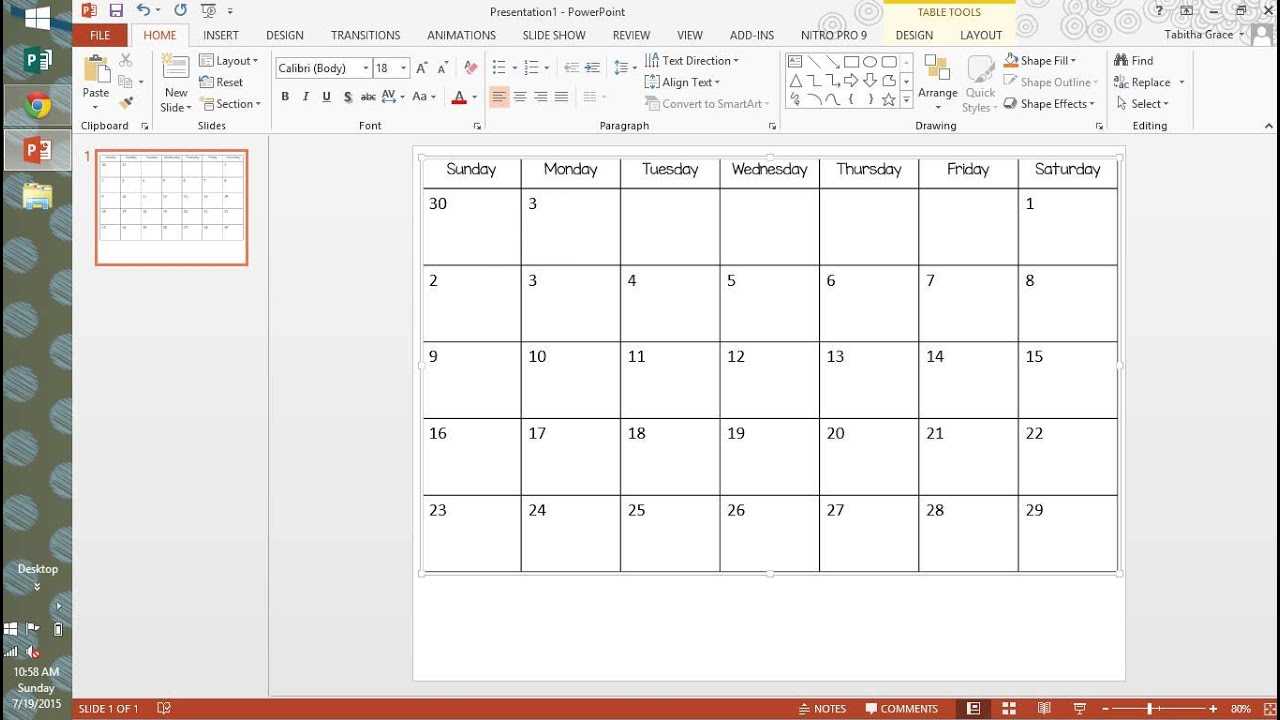 How To Create A Calendar In Powerpoint In Powerpoint Calendar Template 2015