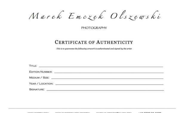 How To Create A Certificate Of Authenticity For Your Photography intended for Photography Certificate Of Authenticity Template