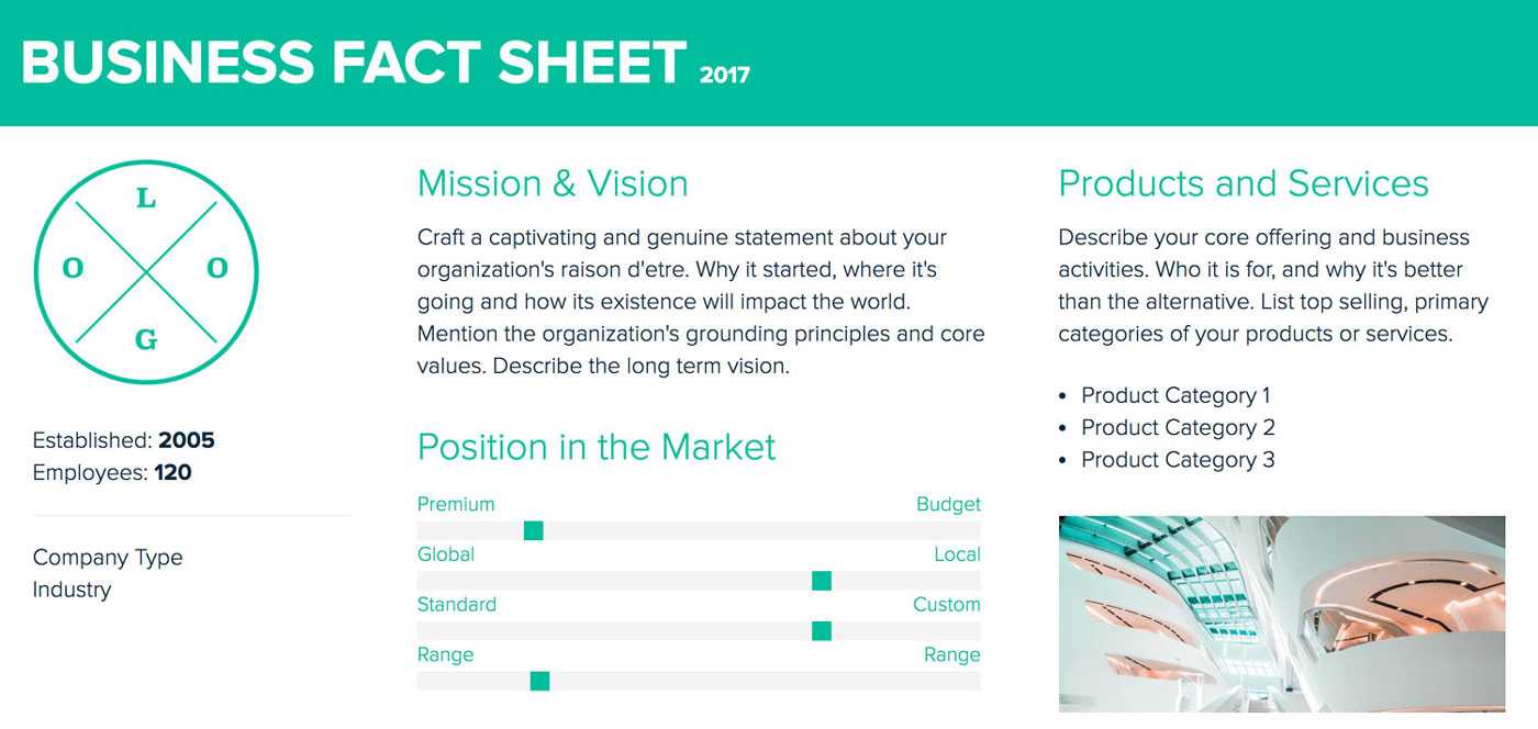 How To Create A Fact Sheet : A Stepstep Guide | Xtensio 2019 Inside Fact Card Template