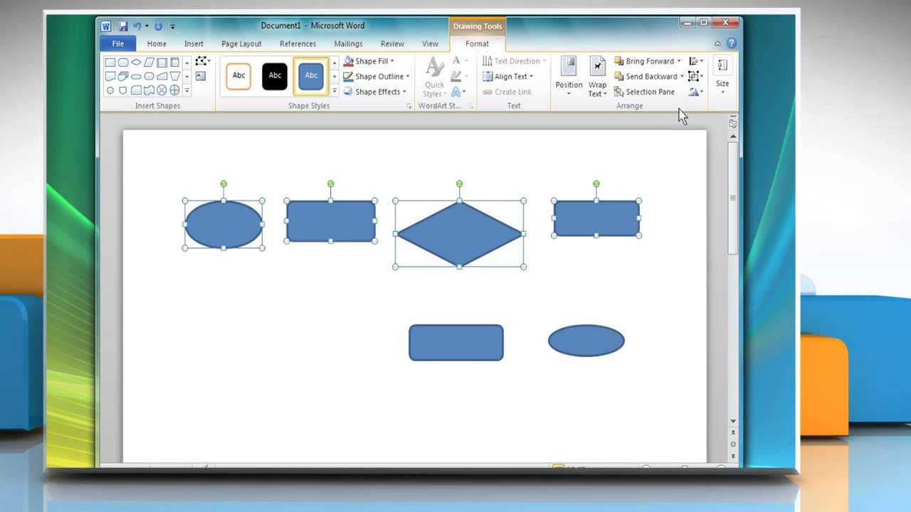 How To Create A Flow Chart In Microsoft® Word 2010 For Microsoft Word Flowchart Template